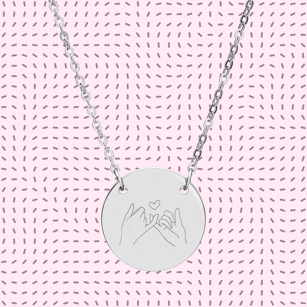 Pinky Promise Engraved Circle Necklace