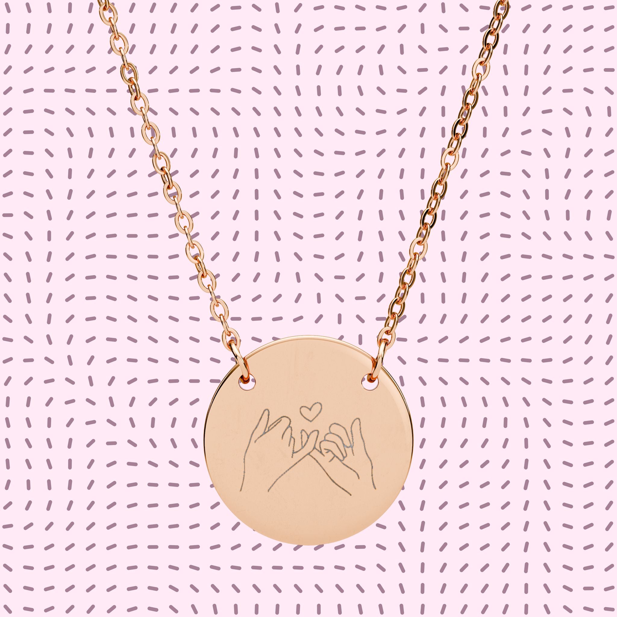Pinky Promise Engraved Circle Necklace