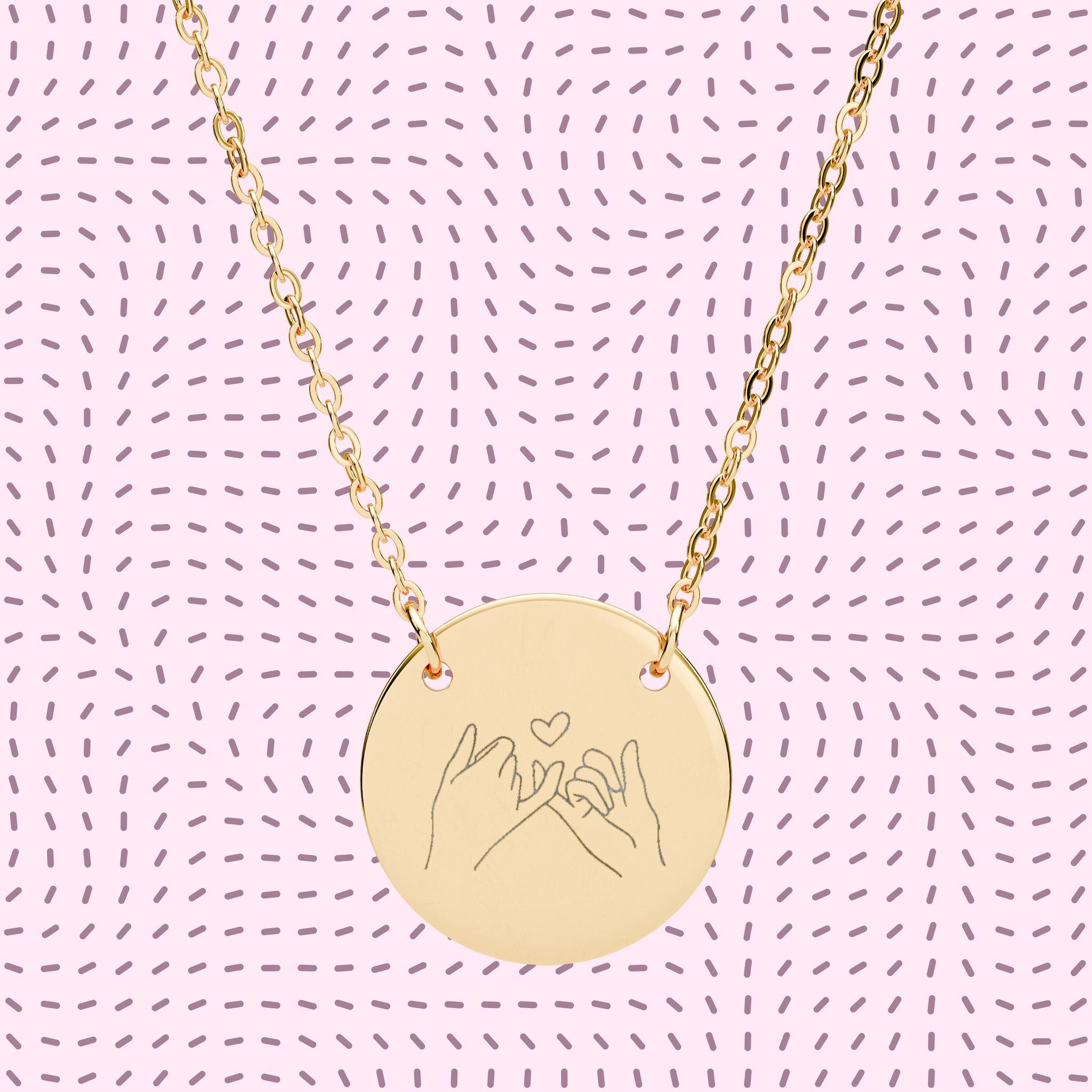 Pinky Promise Engraved Circle Necklace